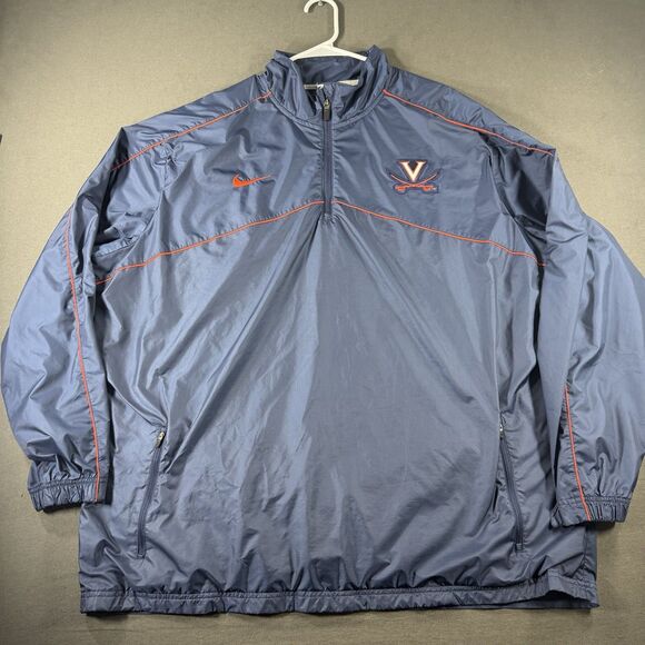 Nike Other - Virginia Cavaliers Jacket Mens XXL Blue Nike 1/4 Zip Windbreaker Pullover Vented